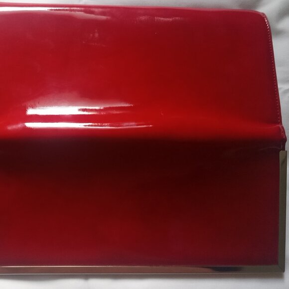 Aldo Clutch Bag Purse for Women Shining Red Magentic Closure Hand Bag 11" x 5" - Picture 4 of 5